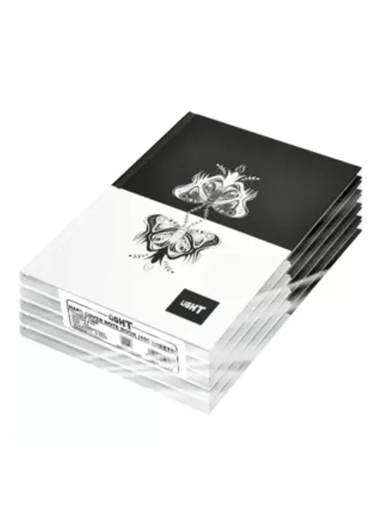 Light Light Hard Cover Notebook, Pack of 5 Pieces, Single Line, A5 Size, 100 Sheets - LINBA51803 