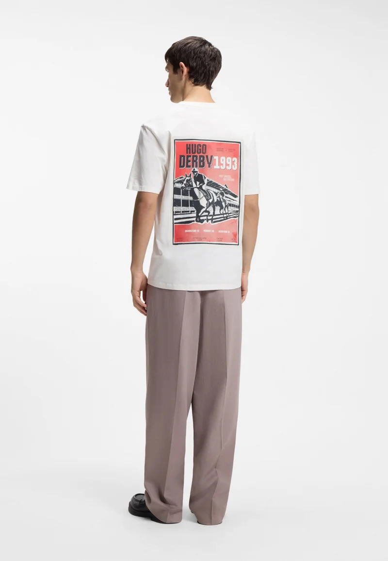 هوجو Cotton-jersey T-shirt with rear graphic