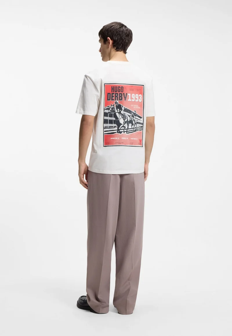 HUGO Cotton-jersey T-shirt with rear graphic