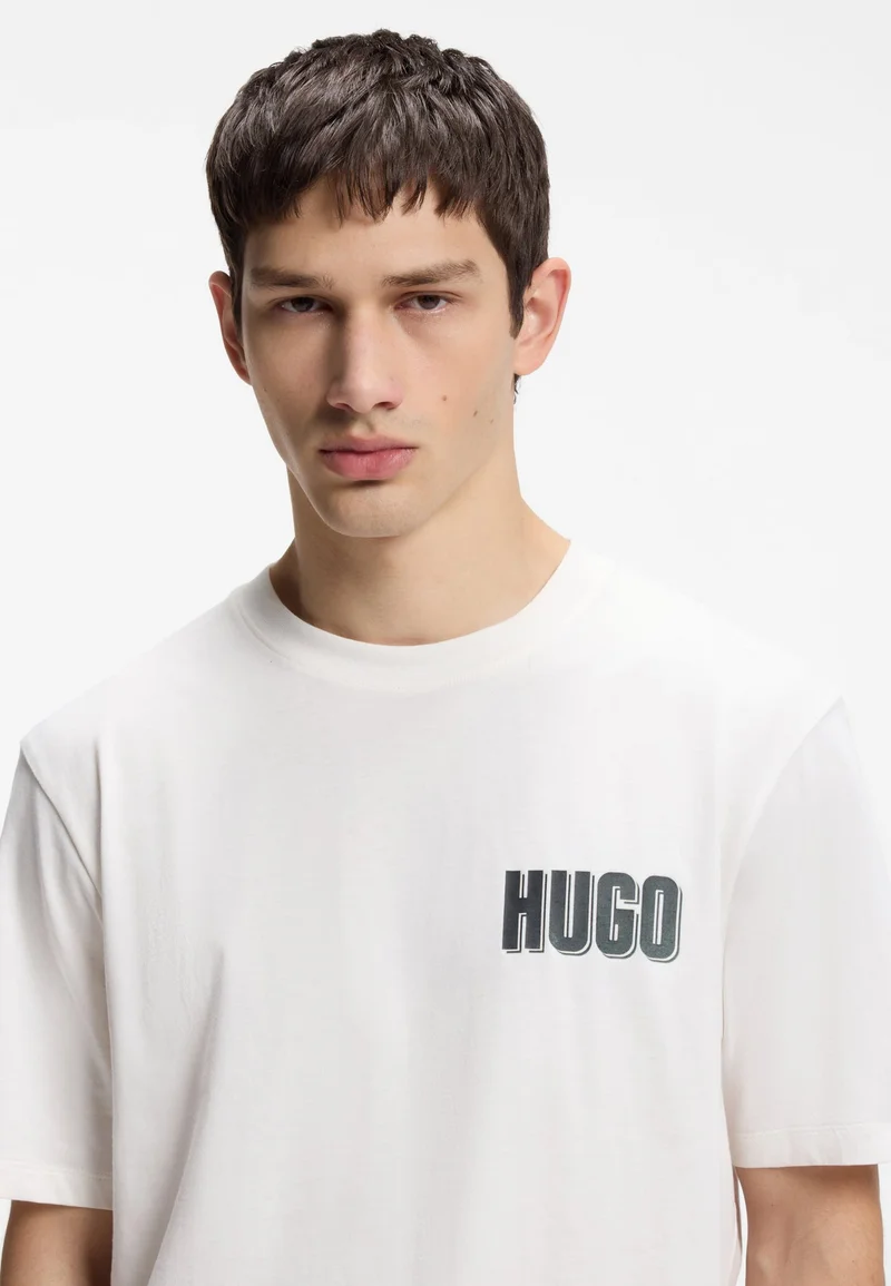 HUGO Natural Cotton-jersey T-shirt with rear graphic for Men | Best Price UAE