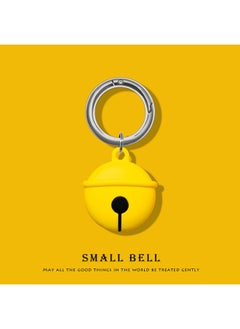 For Apple Airtags Tracker Anti-Lost Device Locator Hook Soft Airtag Protective Case Cartoon Silicone-Color:Airtags Cartoon Protective Case-yellow Bell + Circle