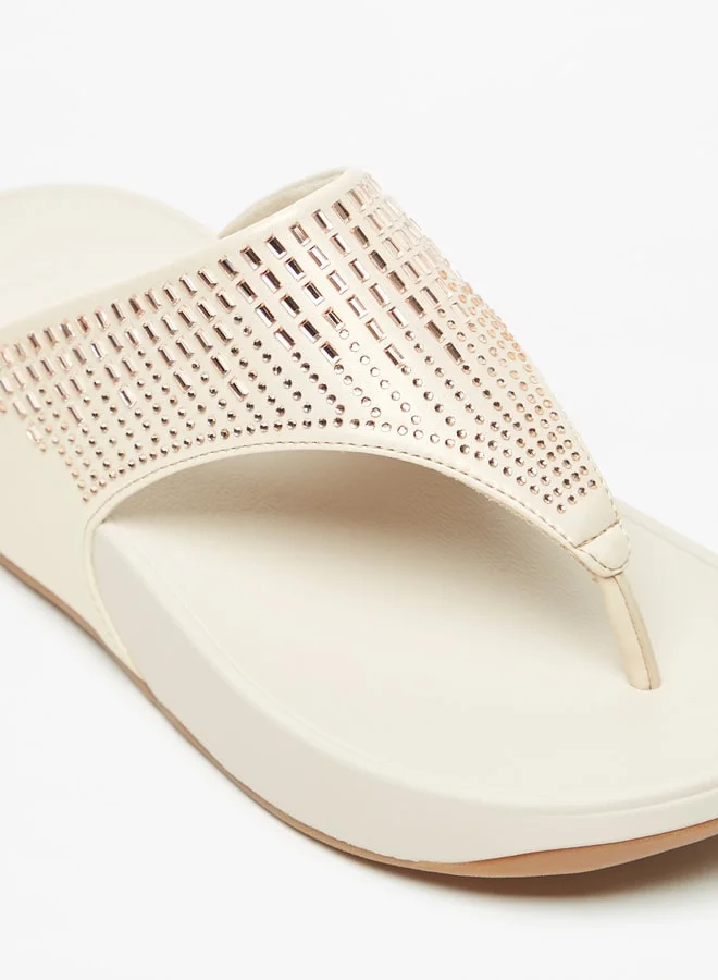 Le Confort Women's Embellished Slip-On Flatform Heeled Sandals