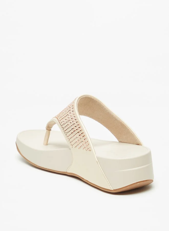 Le Confort Women's Embellished Slip-On Flatform Heeled Sandals