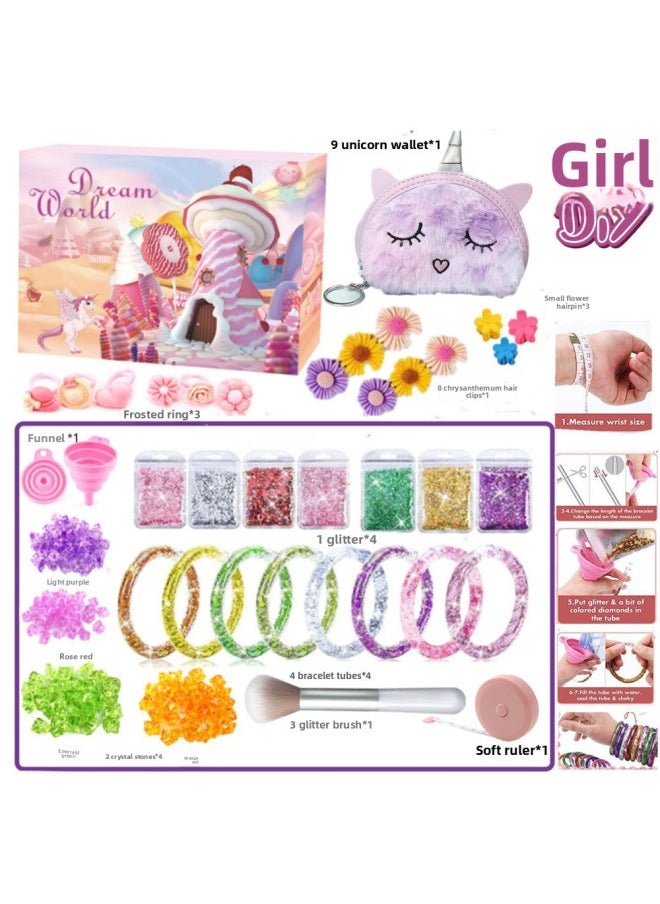 Girls' Makeup Blind Box DIY Cosmetics Manicure Children's Toys Shredded Countdown Calendar-Color:ST-029(80-piece Set)  - Image 3