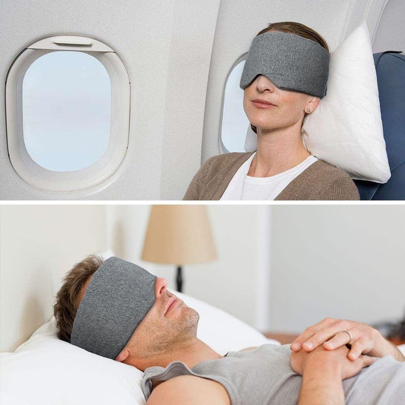 FRESHME 100 Handmade Cotton Sleep Mask Blackout Comfortable Breathable Eye Mask for Sleeping Adjustable Blinder Blindfold Airplane with Travel Pouch Best Night Companion Eyeshade for Women Men Kid - Image 2