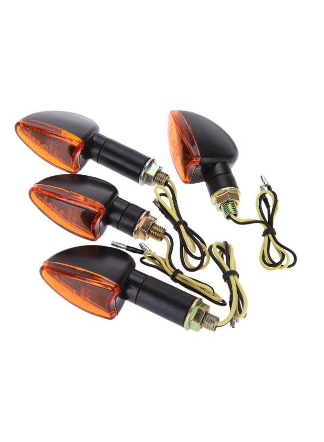 Generic 4pcs 12V Motorcycle Light  Amber Front & Back Turn Signal Indicator Lamp 