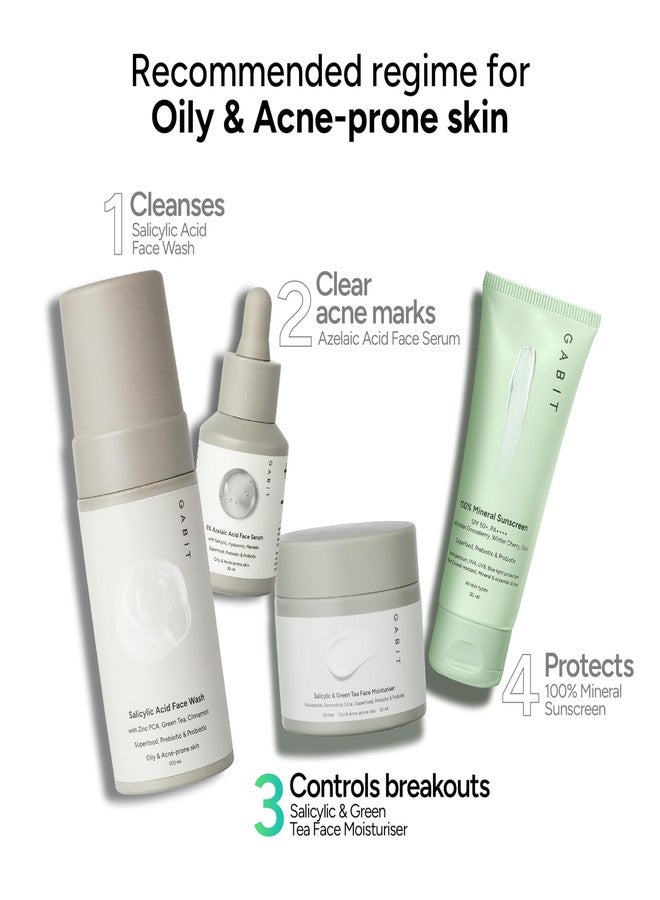 Gabit Salicylic Acid & Green Tea Face Moisturiser For Acne, Blackheads & Open Pores | 0.5% Salicylic, Oil free, Exfoliates, Brightens skin |Ceramides, Niacinamide, CiCa |For Women & Men, 50ml | Pack of 3 - Image 4
