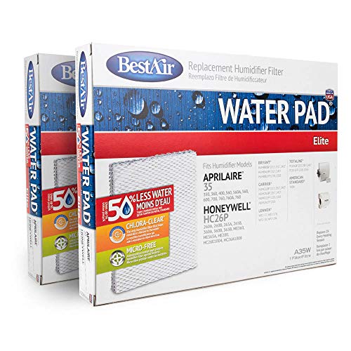 BestAir فلتر مرطب الهواء البديل BestAir وسادة ماء Elite A35W، عبوة 2. - Image 1