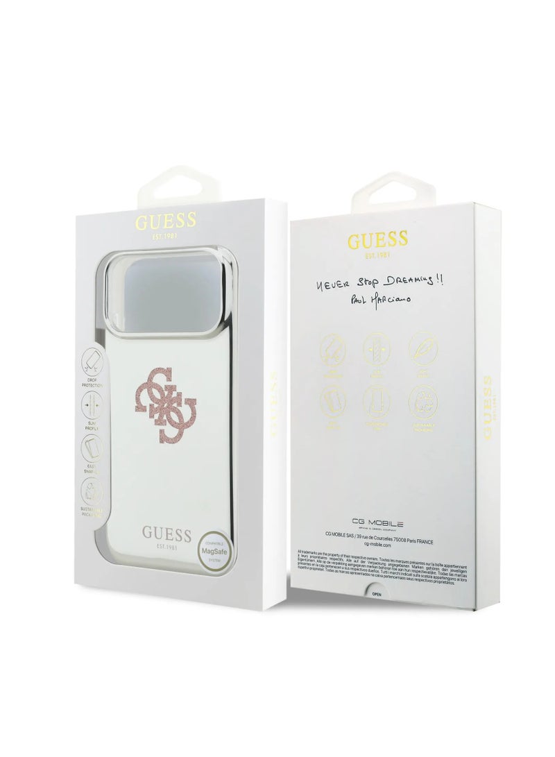GUESS iPhone 17 Pro MagSafe PC+TPU Mirror Case with Big 4G Glitter Logo / Easy Snap-On / Drop Protection / Slim Profile / Lightweight Back Cover / Comfortable Grip - Image 3