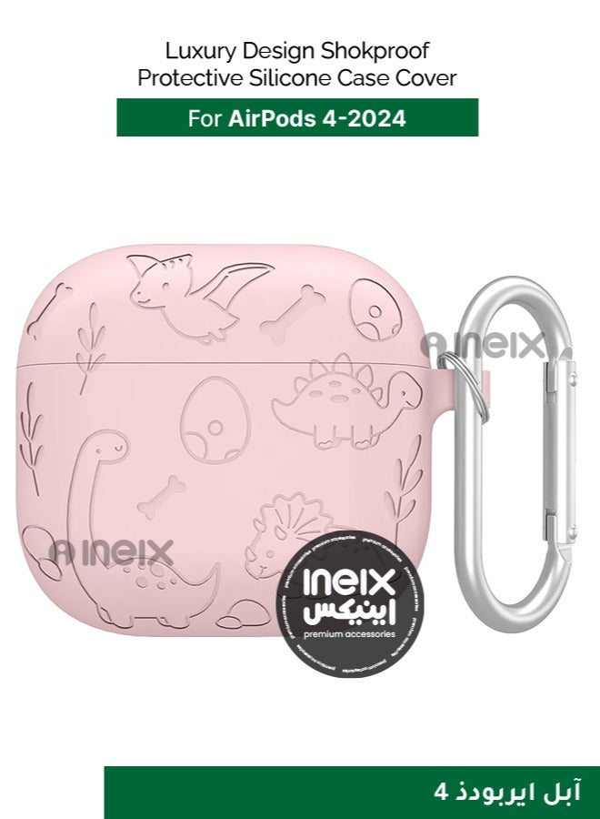 إينيكس حافظة مقاومة للصدمات بتصميم فاخر لسماعة آبل ايربودذ 4-وردي - Image 1