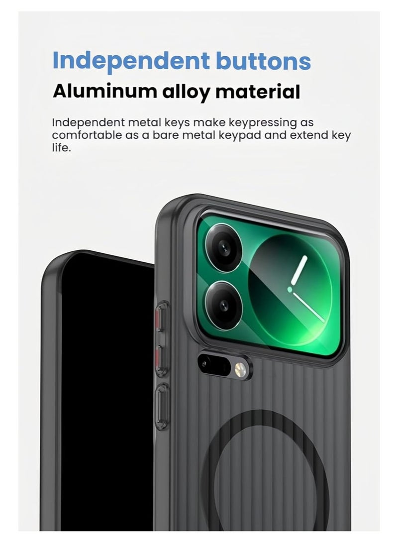 عام غطاء متوافق مع هاتف Xiaomi 17 Pro Max 2025 - غطاء MagSafe مموج مطفى فائق النحافة، غطاء هاتف مغناطيسي للشحن اللاسلكي - Image 5