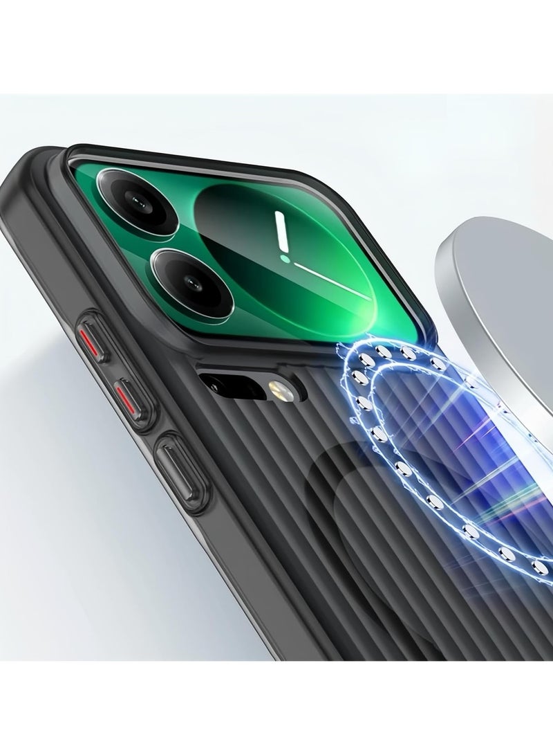 عام غطاء متوافق مع هاتف Xiaomi 17 Pro Max 2025 - غطاء MagSafe مموج مطفى فائق النحافة، غطاء هاتف مغناطيسي للشحن اللاسلكي - Image 2