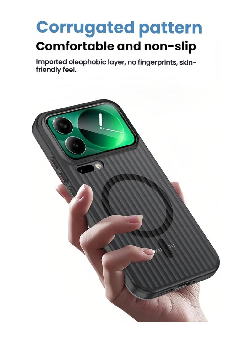 عام غطاء متوافق مع هاتف Xiaomi 17 Pro Max 2025 - غطاء MagSafe مموج مطفى فائق النحافة، غطاء هاتف مغناطيسي للشحن اللاسلكي - Image 4