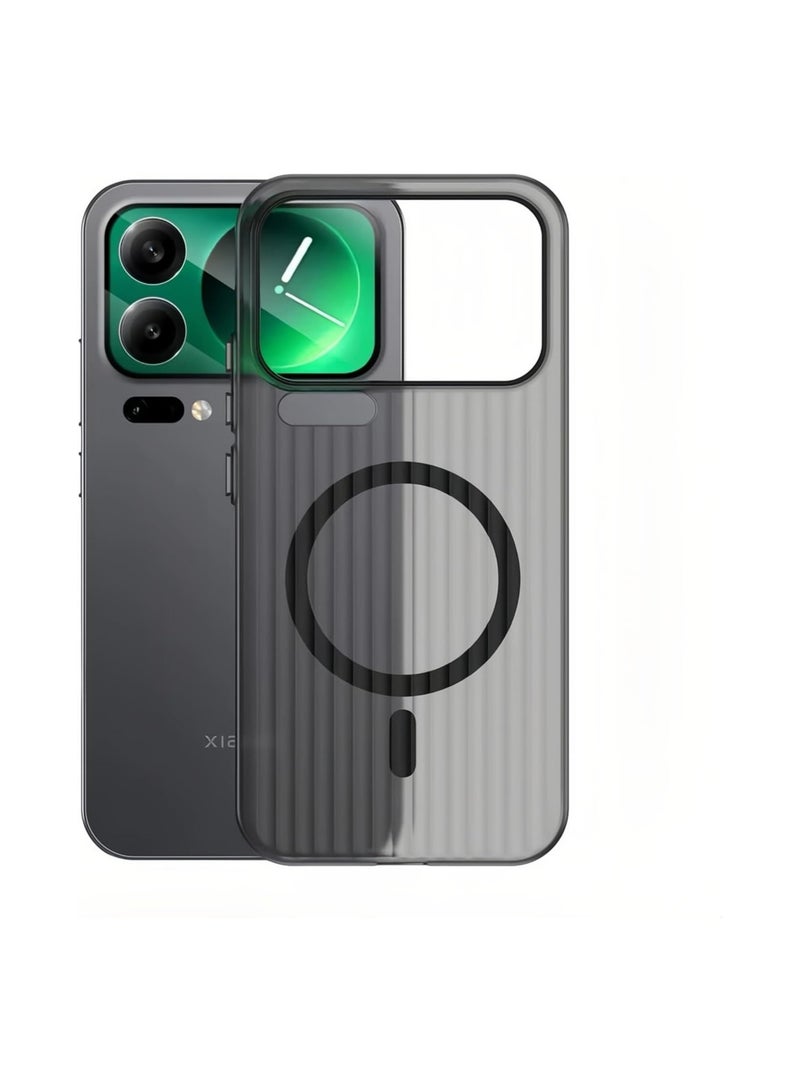 عام غطاء متوافق مع هاتف Xiaomi 17 Pro Max 2025 - غطاء MagSafe مموج مطفى فائق النحافة، غطاء هاتف مغناطيسي للشحن اللاسلكي - Image 1