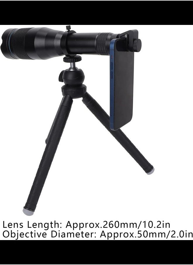 Generic - High Power 60X HD Telephoto Lens 650‑700mm Length External Zoom Lens with Phone Tripod for Smartphone Lens Attachment - Image 1