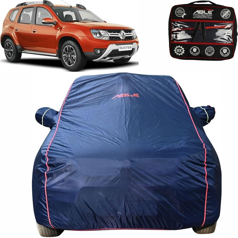 Able Parashuit Blue WR Series Car Body Cover with Mirror Pockets and Driver Door Zipper Compatible for Renault Duster (2017 to Till Now Model) - Image 1