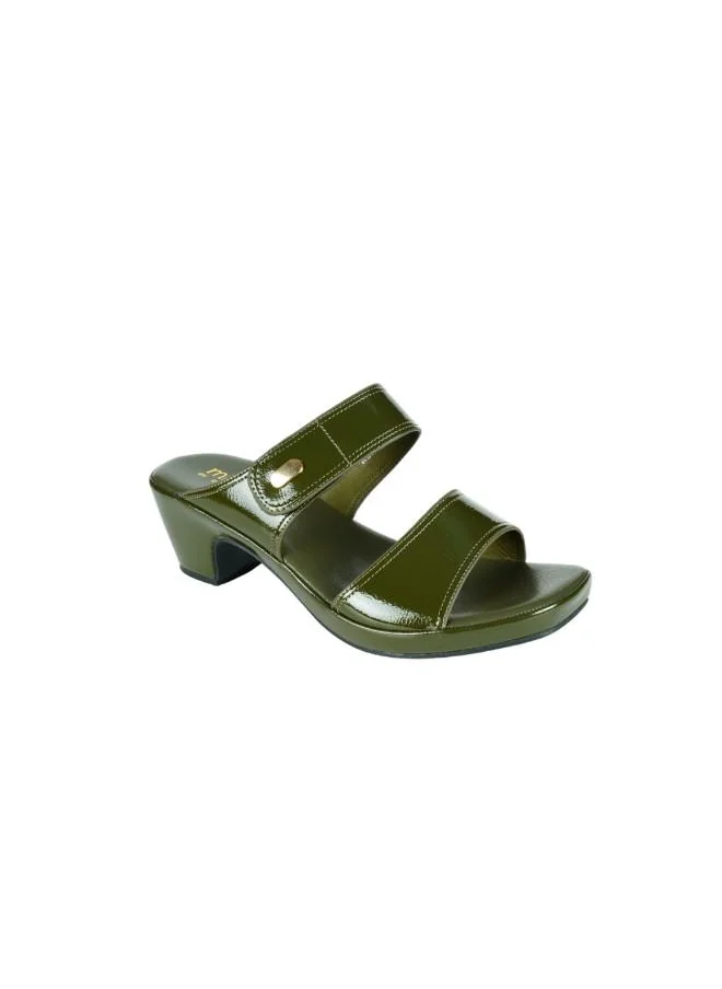 ميشيل مورجان 092-2807 Michelle Morgan Ladies Block Heel Sandals 114ZD121 Green