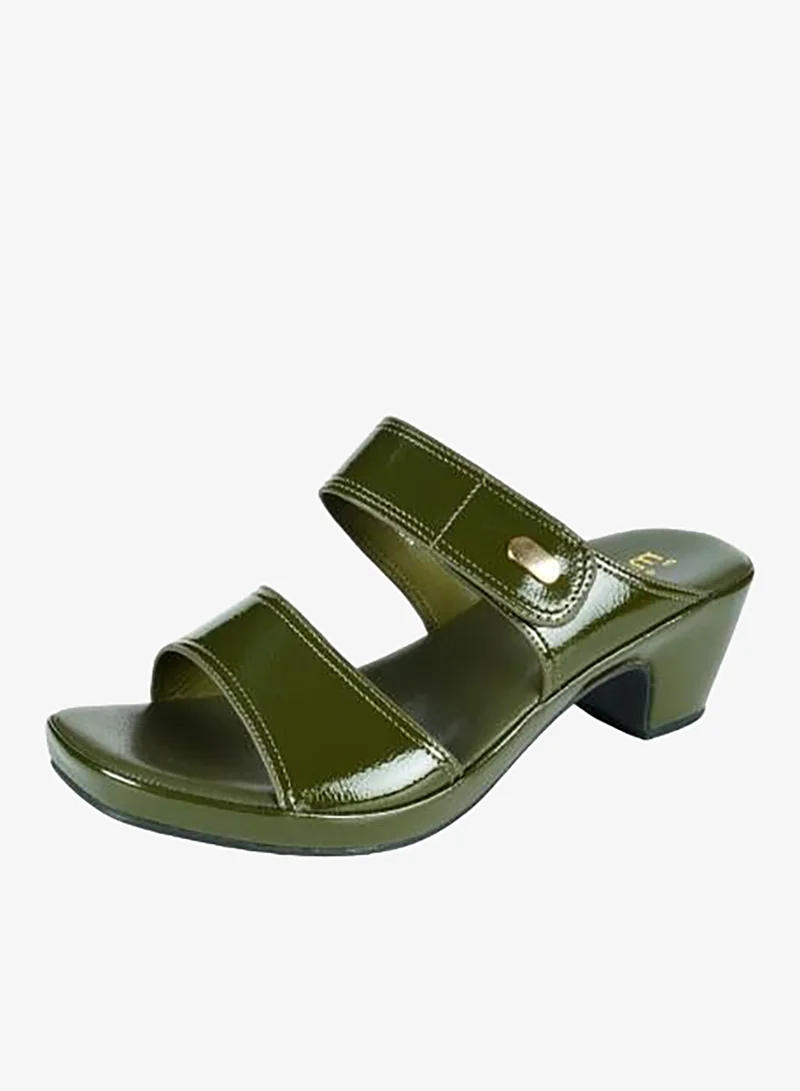 Michelle Morgan Green 092-2807 Michelle Morgan Ladies Block Heel Sandals 114ZD121 Green for Women | Best Price UAE