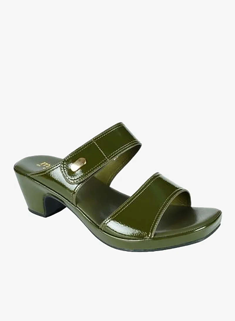 ميشيل مورجان صنادل ميشيل مورغان بكعب عريض نسائي 092-2807 أخضر