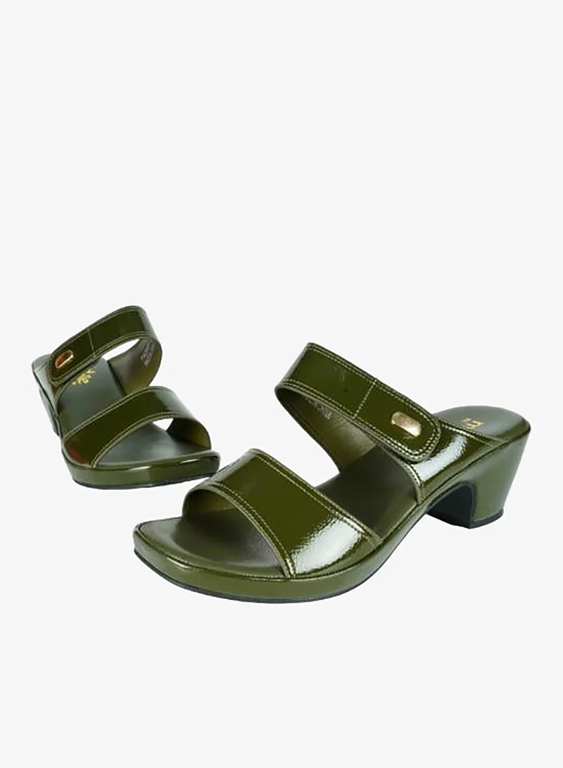 ميشيل مورجان صنادل ميشيل مورغان بكعب عريض نسائي 092-2807 أخضر