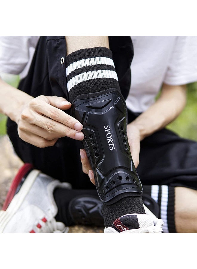 Chabeia 1 Pair Football Shin Pads, Soccer Guards Sports Leg Protector Gear, Sporting Goods | Team Sports | Soccer | Clothing, Shoes & Accessories（Black, Size S） - Image 4