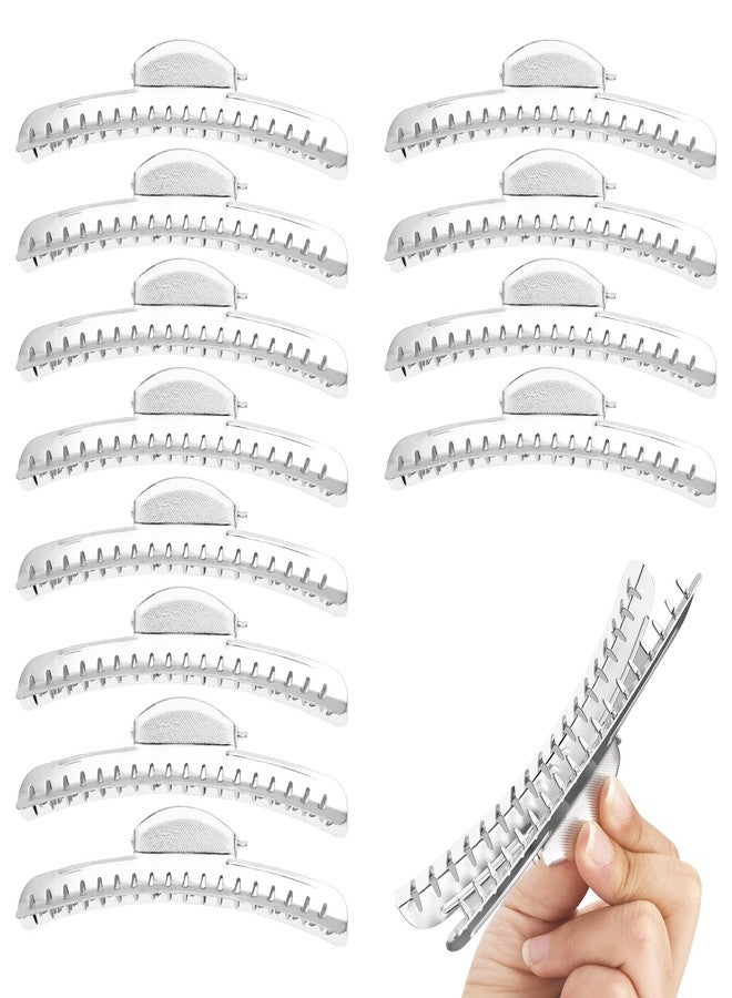 ZIBARBER 12 PCS Butterfly Hair Clips, Metal Finger Wave Clips with Aluminum Tips - Gold Small Vintage Hair Clamps for Wavy Hair Styling (Silver) - Image 1
