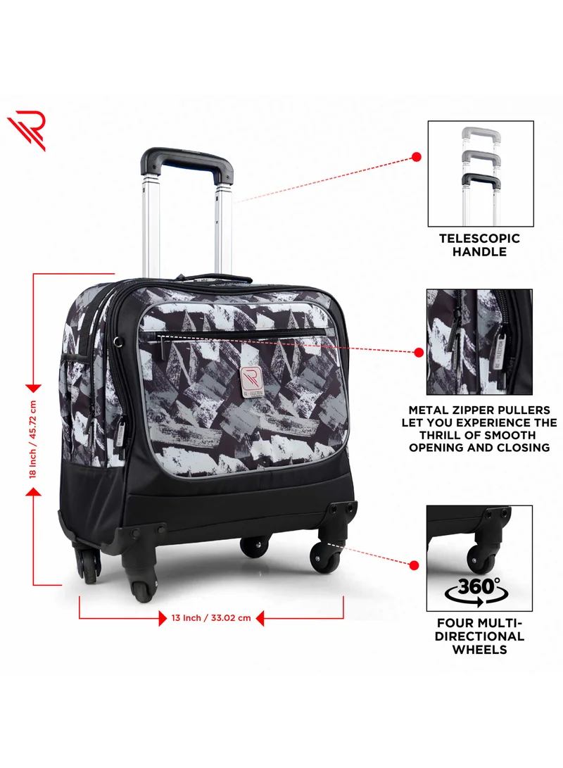 ريفلكشين Reflection School bag 3 PCS set All in One Rolling Trolley Include Pencil case, Lunch bag, Durable, Laptop Compartment, 4 Multi Directional wheels, Telescopic adjustable Handle