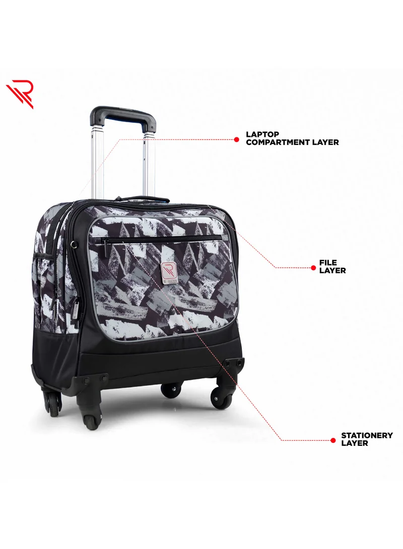 ريفلكشين Reflection School bag 3 PCS set All in One Rolling Trolley Include Pencil case, Lunch bag, Durable, Laptop Compartment, 4 Multi Directional wheels, Telescopic adjustable Handle