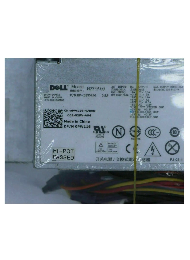 Generic - 235w Power Supply For Optiplex 760, 780 and 960 Small Form Factor (SFF) Systems Model Numbers: F235E-00, L235P-01, H235P-00, H235E-00 - Image 1