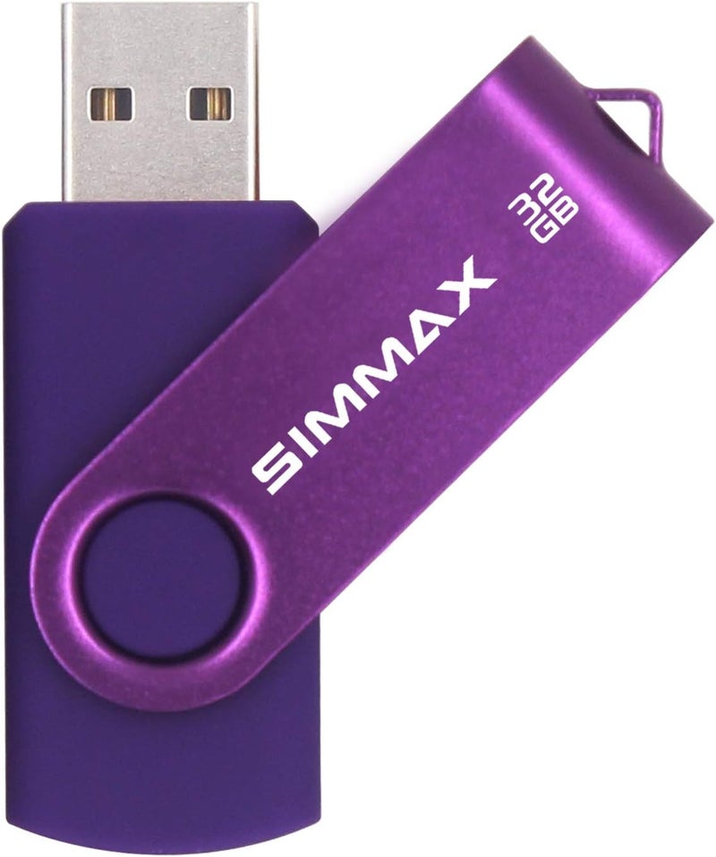 SIMMAX 32GB USB 2.0 Flash Drive - Purple Swivel Thumb Drive - Image 3