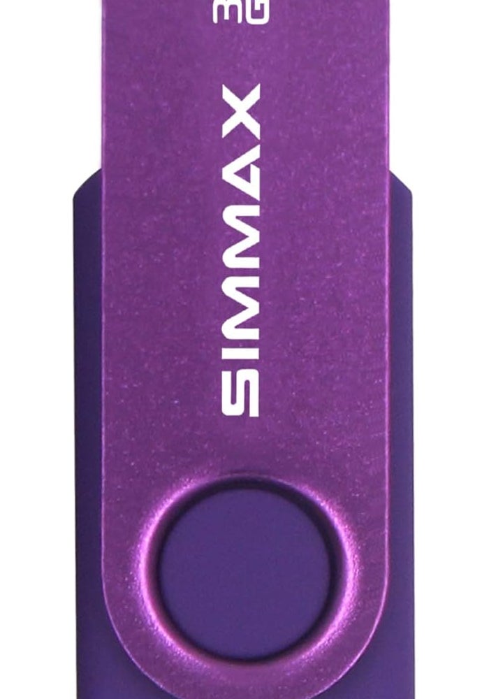 SIMMAX 32GB USB 2.0 Flash Drive - Purple Swivel Thumb Drive - Image 2