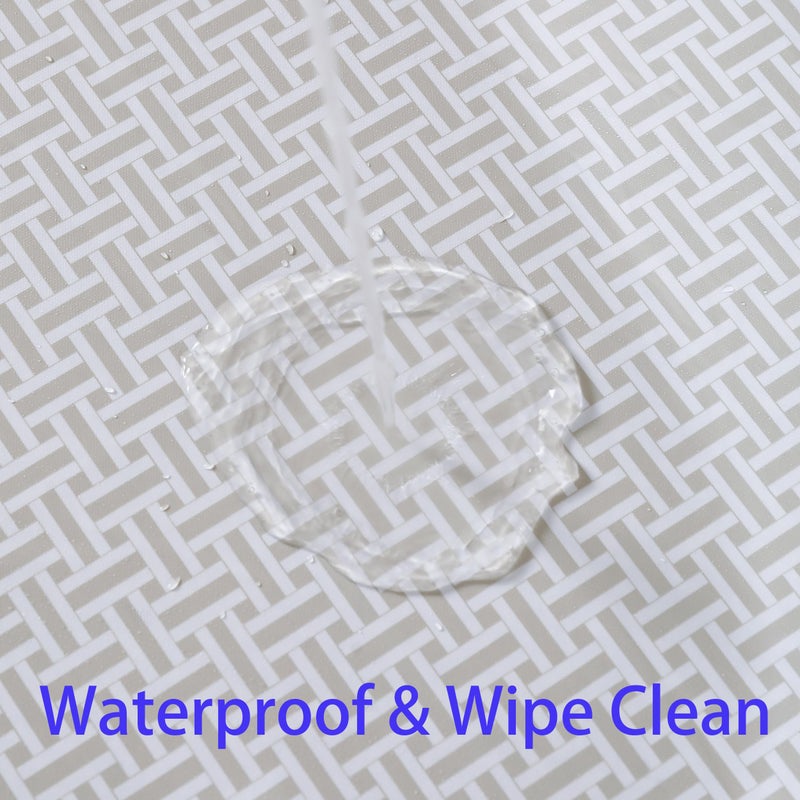 Walrus Round Vinyl Fitted Tablecloth with Flannel Backing Elastic Edge Design Table Cover Waterproof Oil-Proof PVC Table Cloth Stain-Resistant Best for 37"-44" Round - Image 5