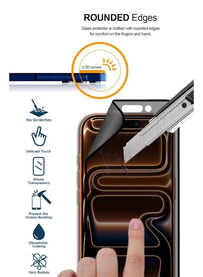 BYTER For Apple iPhone 17 Pro Max - Matte Privacy Flexible Ceramic Anti-Spy Privacy Screen Protector - Delicate Touch , Higher Transparency , Easy to Install ,Anti-scratch and Bubble-free Screen Protector - Image 2