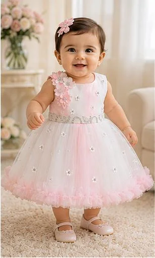 أرتيميا Artemea Toddler Girls Floral Embellished Mesh Fit & Flare Party Dress - Red