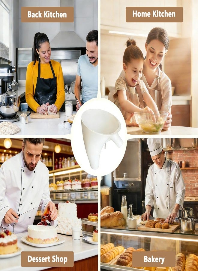 قمع دقيق لخلاط المطبخ، قمع سهل الصب للمكونات الجافة والسائلة مثل الدقيق والسكر والبيض، ملحق مضاد للتناثر، يناسب الخلاطات ذات الرأس المائل سعة 4.5-5 كوارت، أداة خبز متينة وآمنة للغسل في غسالة الأطباق (أبيض) - Image 5
