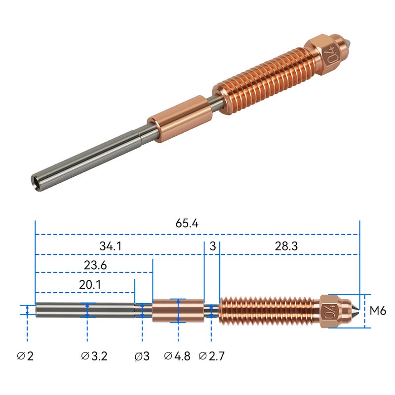 3D Printer Accessory 1.0mm CZ Copper Hardened Steel Coating Nozzle Compatible with Creality K1C/ K1 Max/  Ender 3 V3 3D Printer Nozzle Integrated Bimetallic with Titanium Alloy Throat for High Flow - Image 5