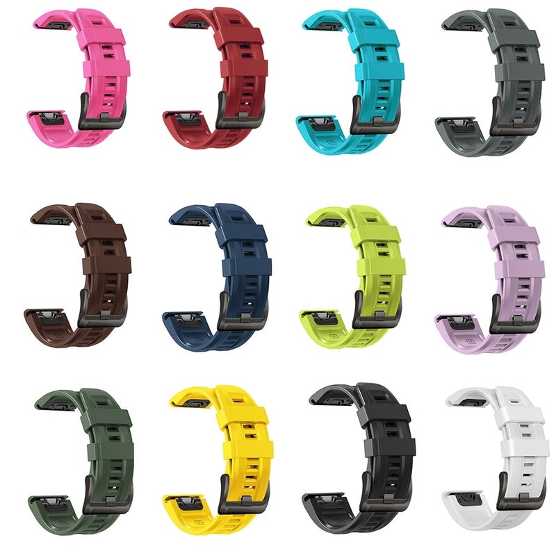 S-TOP For Garmin Fenix 7 Pro 51mm Sport Pure Color Silicone Watch Band(Army Green) - Image 3