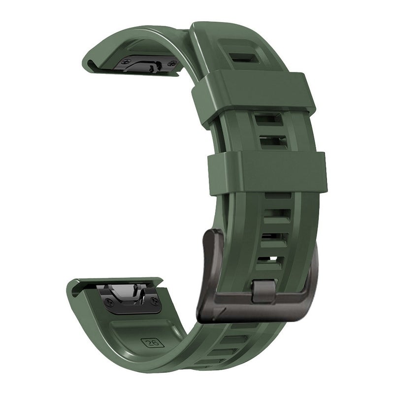S-TOP For Garmin Fenix 7 Pro 51mm Sport Pure Color Silicone Watch Band(Army Green) - Image 1