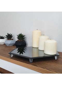 Mirror Presentation Tray Smoked Mirror - Promise-Engagement Tray Hexagonal Mirror