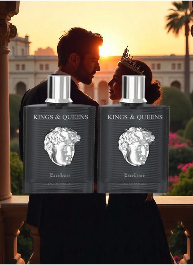 AMARAN 2 Pieces Kings And Queens Excellence Perfume For Unisex 100ml EDP  - Image 1