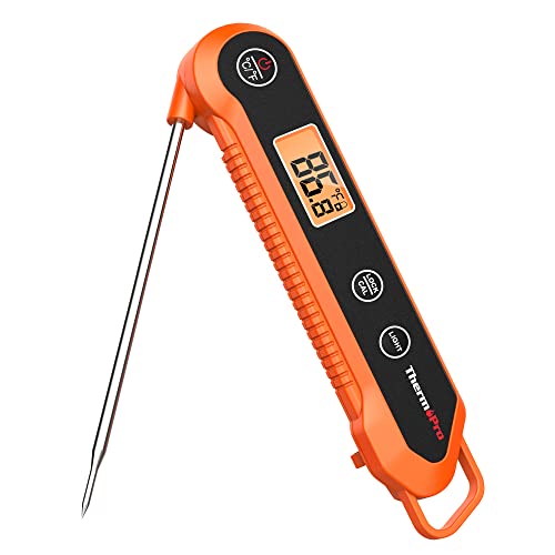 ThermoPro Digital Instant Read Meat Thermometer for Grilling Waterproof Kitchen Food Thermometer with Calibration & Backlight Smoker Oil Fry Candy Thermometer with Temperature Indicators - Image 1