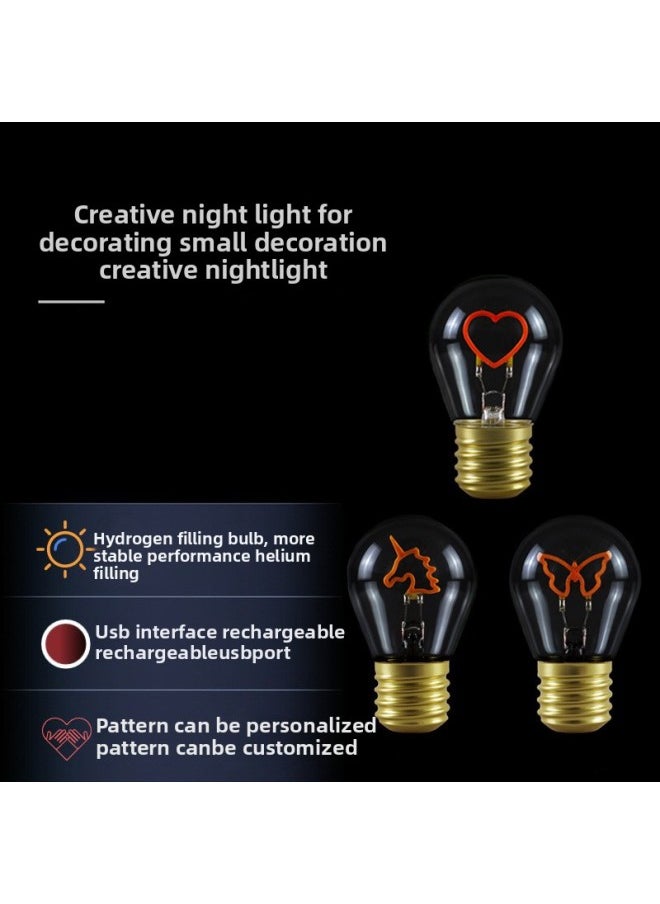 Generic - Charging Bulb LED Independent Light Source Usb Interface Portable Night Light Unicorn Love DIY Atmospheric High-end-Specifications:Snowflake-2200k Warm Yellow - Image 1