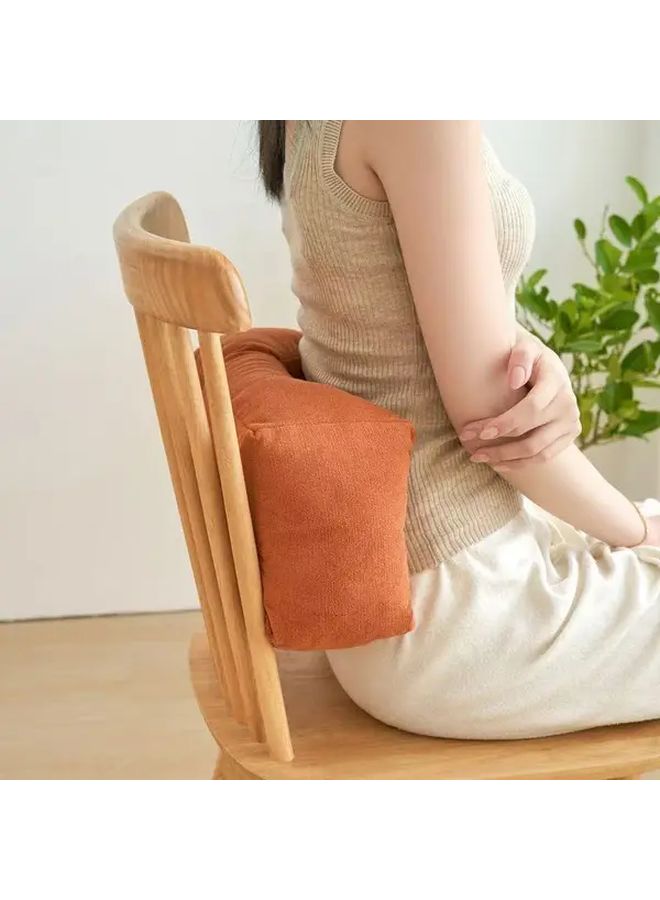 Green Vintage Lumbar Support Pillow Portable Space Themed Chenille Back Cushion - Image 3