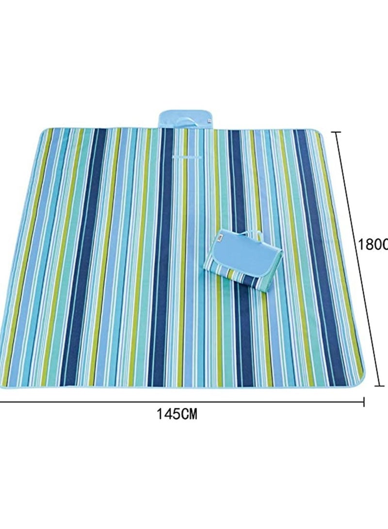 Waterproof Foldable Outdoor Camping Mat Widen Picnic Plaid Beach Blanket Baby Multiplayer Tourist 145X180cm, Blue - Image 2