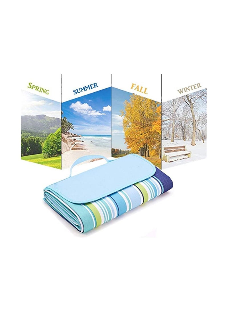 Waterproof Foldable Outdoor Camping Mat Widen Picnic Plaid Beach Blanket Baby Multiplayer Tourist 145X180cm, Blue - Image 5