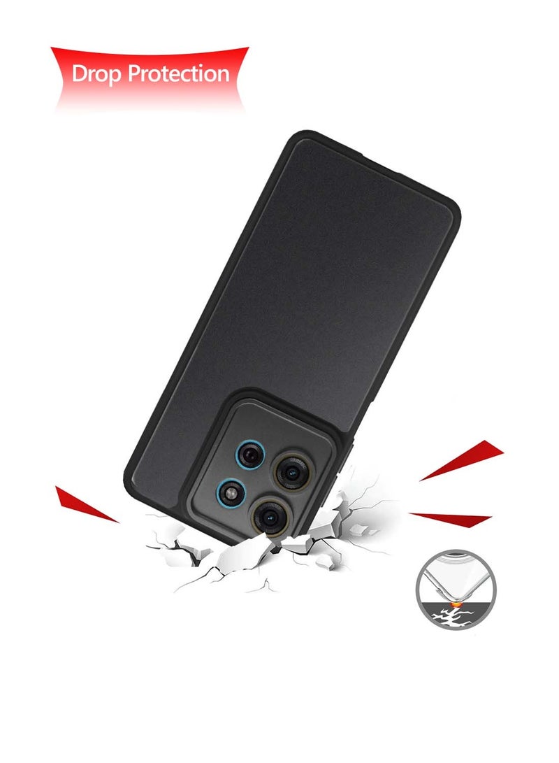 Wtech Motorola Moto G75 5G 2024 Hybrid Silicone with Translucent Back Protective Lens Shield Case Cover - Black - Image 4