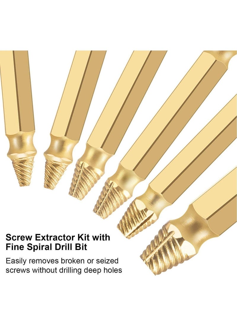 نيبمينينت Damaged Stripped Screw Extractor Kit, DELFINO High Speed Steel HSS 4341 Socket Adapter Removal Set, for Broken Set  - Image 4
