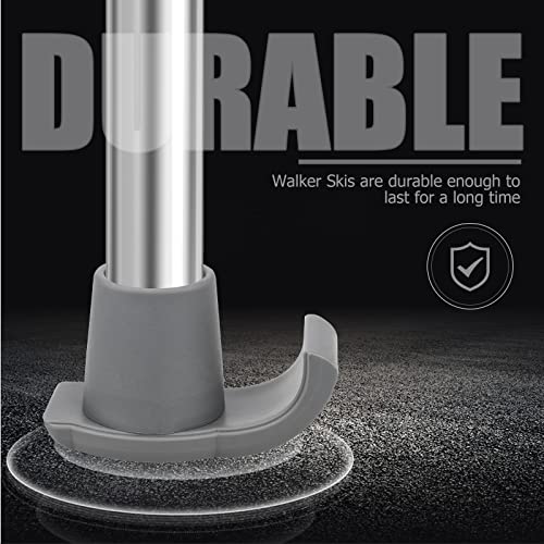 Tecreddy Walker Ski Glides, Universal 1" Replacement Glide Caps Heavy Duty Coaster Skis for Medical Walkers, 2-Pack - Image 2