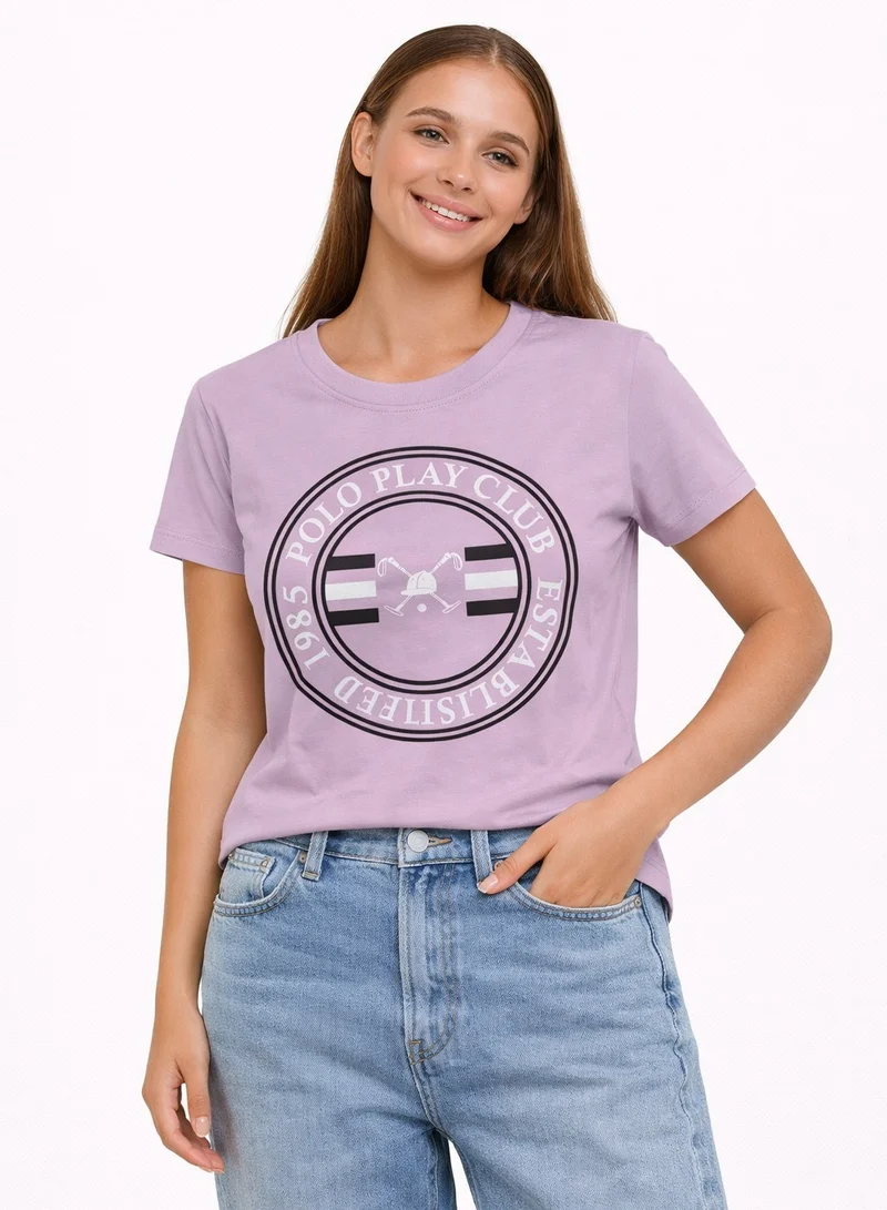 Polo Play Ladies Graphic T-shirt -LILAC