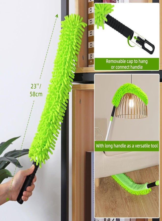 Qaestfy Ceiling Fan Cleaner Duster with 75'' Extension Pole, Flexible High Ceiling Fan Blades Cleaning Tool, Reusable Skinny Duster for Tight Spaces - Image 3